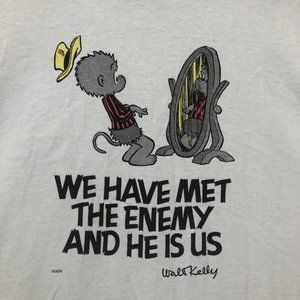90s Vintage Tee Pogo Walt Kelly enemy is us RARE XXL singe stitch T shirt  PP